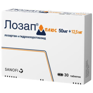Лозап плюс таблетки покрытые пленочной оболочкой 12.5мг+50мг №30/санофи