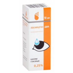 Левомицетин-диа капли глазные 0,25% 10мл