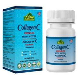 Альфа витамин с капсулы №60 коллаген с премиум + биотин (бад)