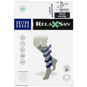Релаксан коттон сакс гольфы компрессионные 1кл р 4 /арт 820/ черн с хлопком