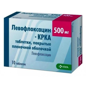 Левофлоксацин-крка таблетки покрытые пленочной оболочкой 500мг №10