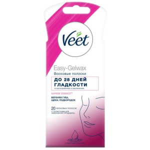 Вит восковые полоски №20 д/чув кожи лица с технол easy- gelwax с аром барх розы и эф масл