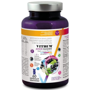 Витрум юниор мармелад жевательный №60 вкус черной смородины бад
