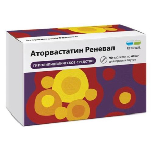 Аторвастатин реневал таблетки покрытые пленочной оболочкой 40мг №90
