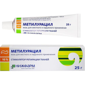 Метилурацил мазь для местного применения 10% 25г/нижфарм