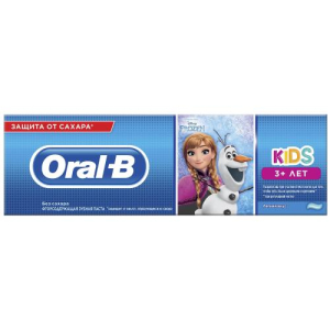 Орал би зубная паста 75мл kids дисней холодное сердце/тачки мягкий вкус 3 +