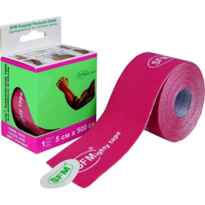 Сфм пластер лента кинезиологическая №1 на хлопк. основе рулон 5х500см розовый