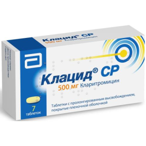 Клацид ср таб. п/п/о пролонг.высв. 500мг №7