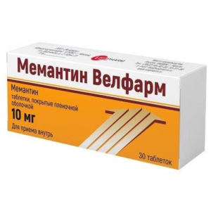 Мемантин велфарм таблетки покрытые пленочной оболочкой 10мг №30