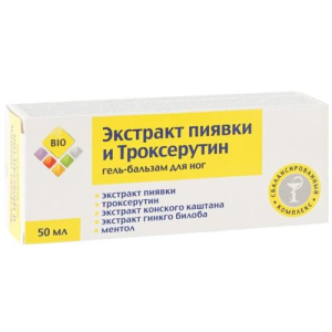 Био гель-бальзам для ног 50мл экстракт пиявки + троксерутин