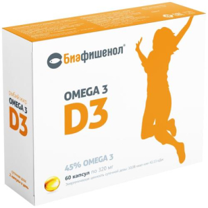 Биафишенол рыбий жир капсулы 320мг №60 омега-3 + д3