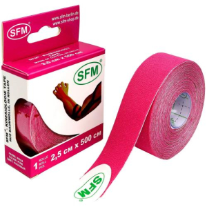 Сфм пластер лента кинезиологическая №1 на хлопк. основе рулон 2.5х500см розовый