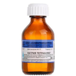 Натрия тетраборат раствор для местного и наружного применения 20% 30г