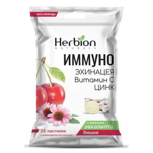 Хербион иммуно пастилки 2,5г №25 эхинацея+витаминс+цинк+вишня бад