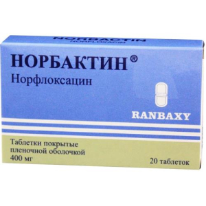Норбактин таблетки покрытые пленочной оболочкой 400мг №20