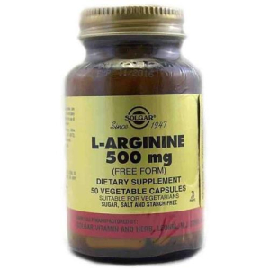 Солгар l-аргинин капсулы 500мг №50 бад
