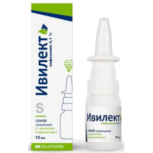 Ивилект спрей назальный 0,1% 10мл ментол + эвкалипт