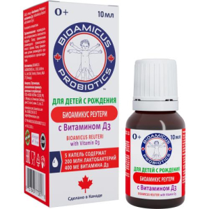 Биоамикус реутери с витамином д3 капли для приема внутрь 10мл