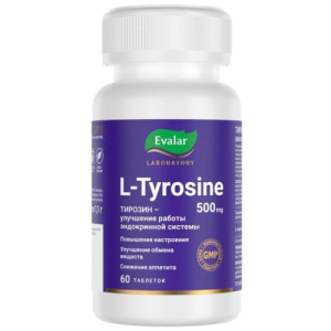 Эвалар l-тирозин таблетки 500мг 1100мг №60 (бад)