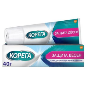 Корега крем для фиксации зубных протезов 40г защита десен/гск