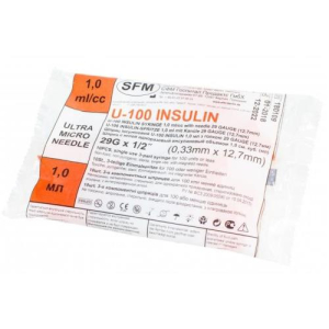 Сфм шприц инсулиновый оранжевый 1мл №10 u-100 29g 0,33х12,7мм
