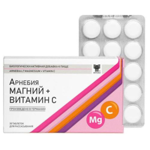 Арнебия магний + витамин с таблетки для рассасывания №30