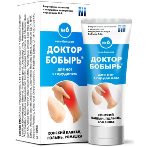 Доктор бобырь №6 гель-бальзам для ног 75мл гирудин