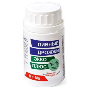 Пивные дрожжи экко плюс таблетки №100 калий + магний