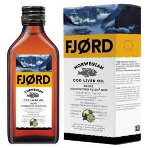Фьорд рыбий жир 100мл норвежский из печени трески с лимоно бад
