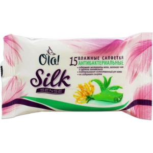 Ола силк сенс салфетки влажные антибактериальные №15