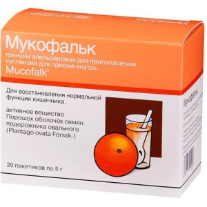 Мукофальк гранулы для приготовления суспензии для приема внутрь 5г №20 апельсин