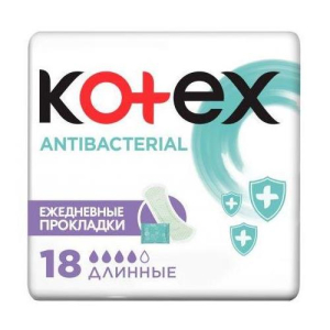 Котекс прокладки гигиенические №18 а/бактер. длинные
