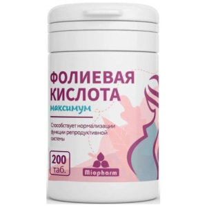 Миофарм фолиевая кислота таблетки 400мг №60 бад