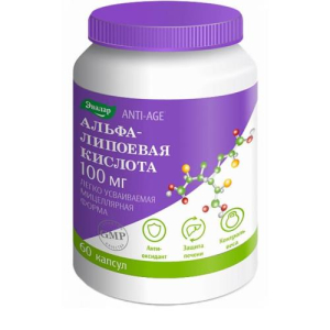 Эвалар анти-эйдж альфа-липоевая кислота капсулы 100мг №60 бад