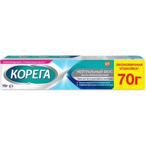 Корега крем для фиксации зубных протезов 70г экстра сильный нейтральный вкус