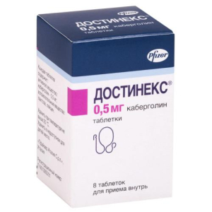 Достинекс таблетки 0.5мг №8 