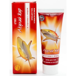 Лучикс акулий жир крем для тела 75мл от боли в суставах горчица +  мед
