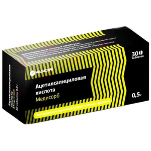 Ацетилсалициловая кислота медисорб таблетки 500мг №30