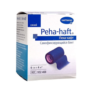 Пеха-хафт бинт эластичный самофиксирующийся 6смх4м синий