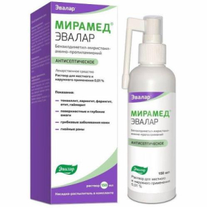 Мирамед эвалар раствор для местного и наружного применения 0,01% 150мл /в комплекте с насадкой-распылителем/