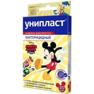 Унипласт лейкопластырь бактерицидный №20 микки маус