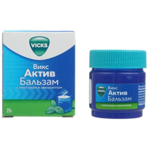 Викс актив бальзам с ментолом и эвкалиптом мазь для наружного применения 25г
