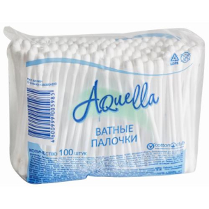 Аквелла палочки ватные №100 п/э