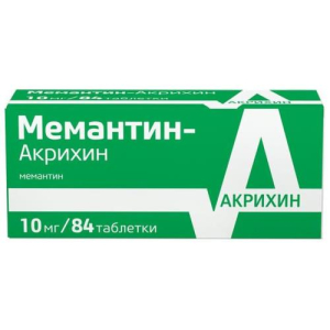 Мемантин-акрихин таблетки покрытые пленочной оболочкой 10мг №84
