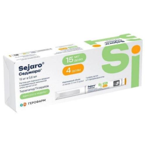 Седжаро раствор для подкожного введения 15мг/доза 2,4мл в комплекте с иглами - 4 шт