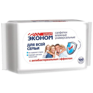 Эконом смарт салфетки влажные  №100 д/всей семьи
