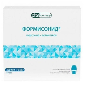 Формисонид порошок для ингаляций дозированный 320мкг + 9мкг №60 /в комплекте с устройством для ингаляций/