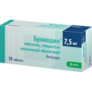 Бравадин таблетки покрытые пленочной оболочкой 7.5мг №28