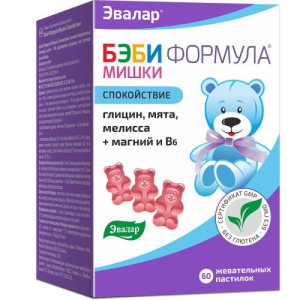Эвалар бэби формула мишки пастилки жевательные №60 спокойствие