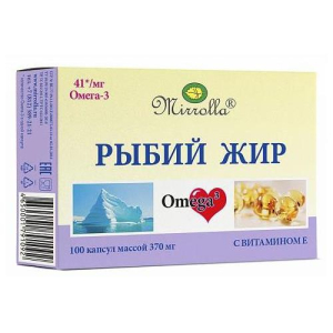 Мирролла рыбий жир капсулы 370мг №100 омега-3 + витамин е